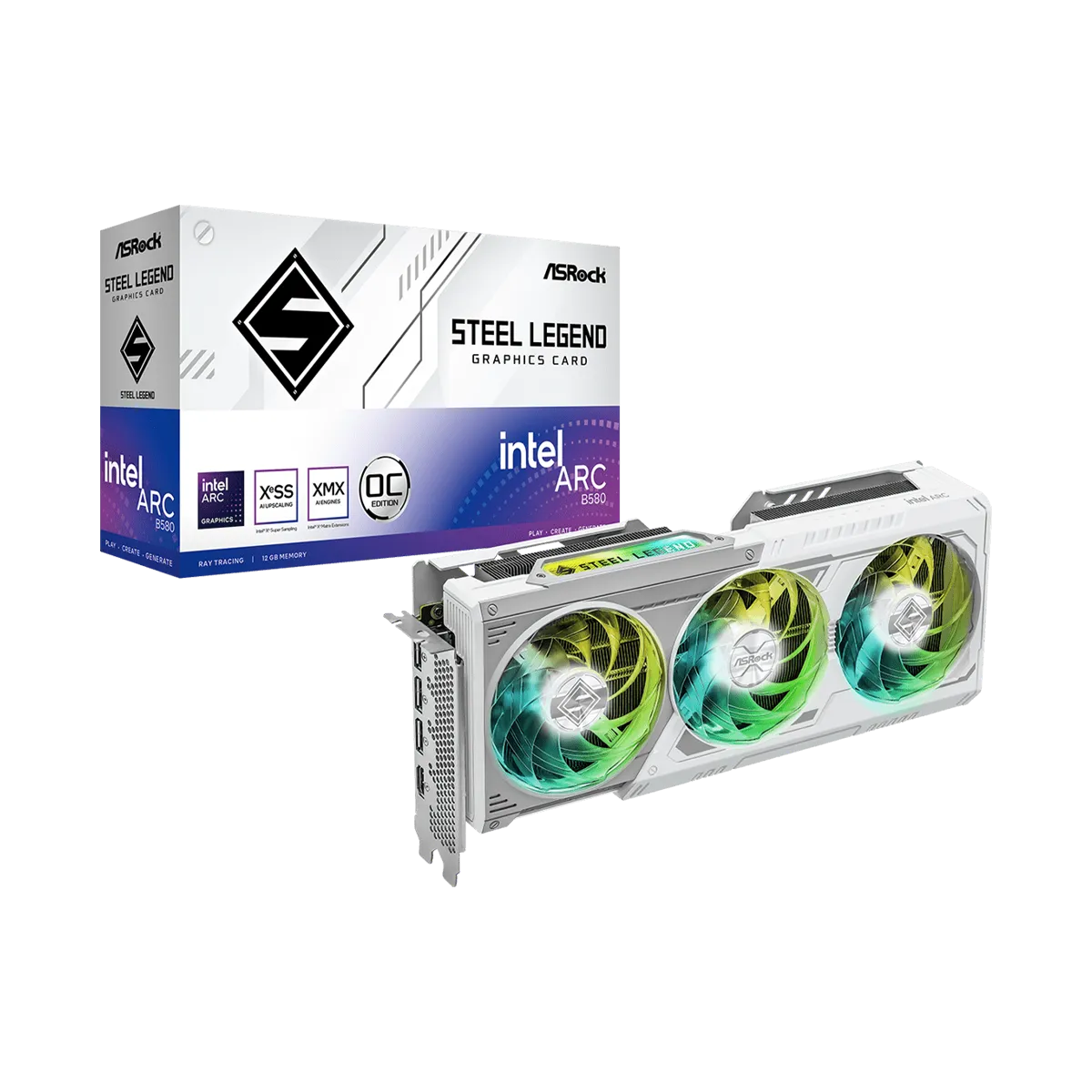 کارت گرافیک ازراک مدل ASRock Intel Arc B580 Steel Legend 12GB OC