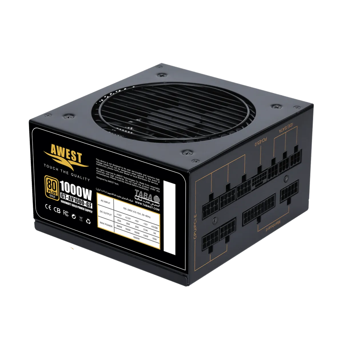 منبع تغذیه اوست مدل AWEST GT-AV1000-GF