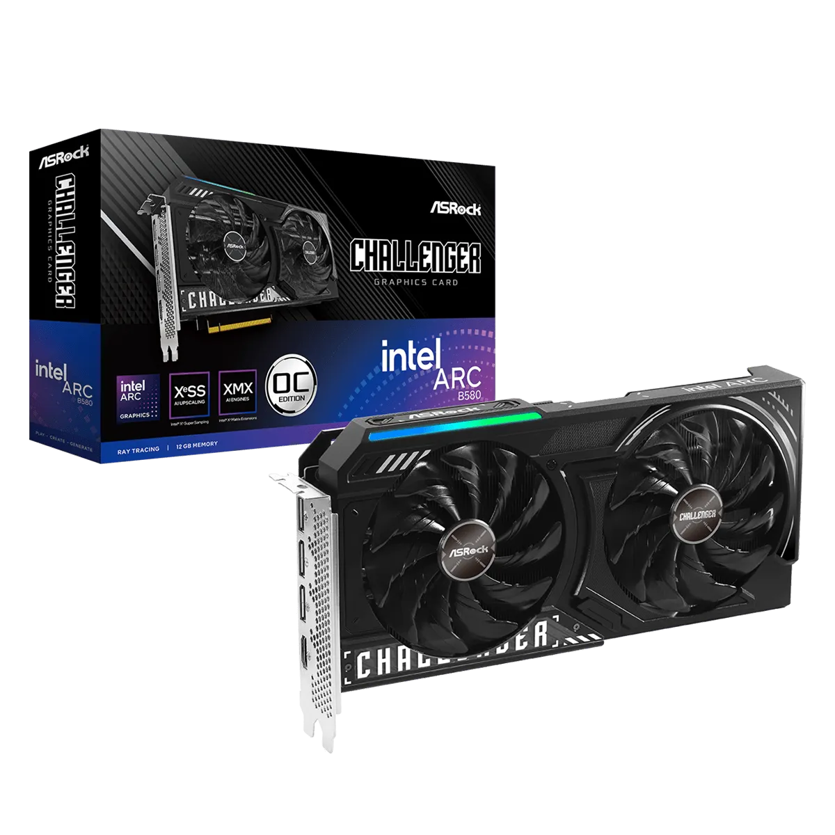 کارت گرافیک ازراک مدل ASRock Intel Arc B580 CHALLENGER 12GB OC