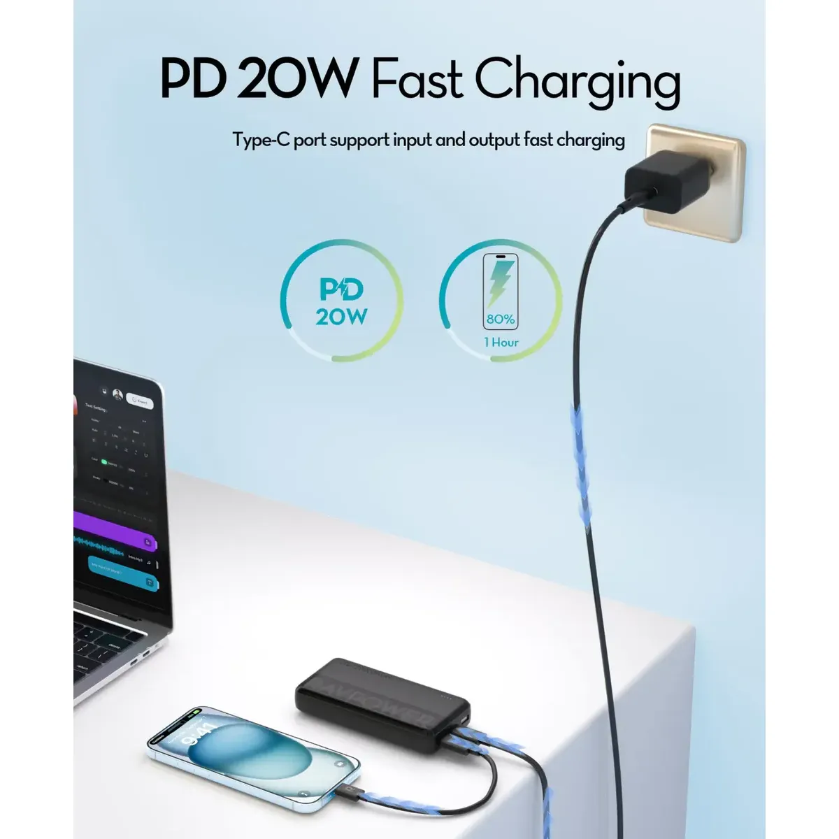 پاوربانک 20000 میلی آمپر راوپاور مدل RAVPower RP-PB1229