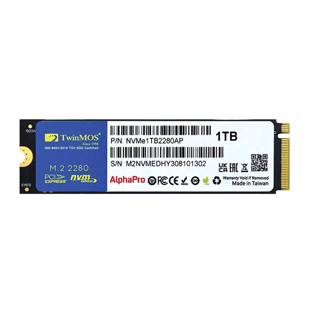 حافظه SSD توین موس مدل TwinMOS Alphapro M.2 2280 1TB NVMe