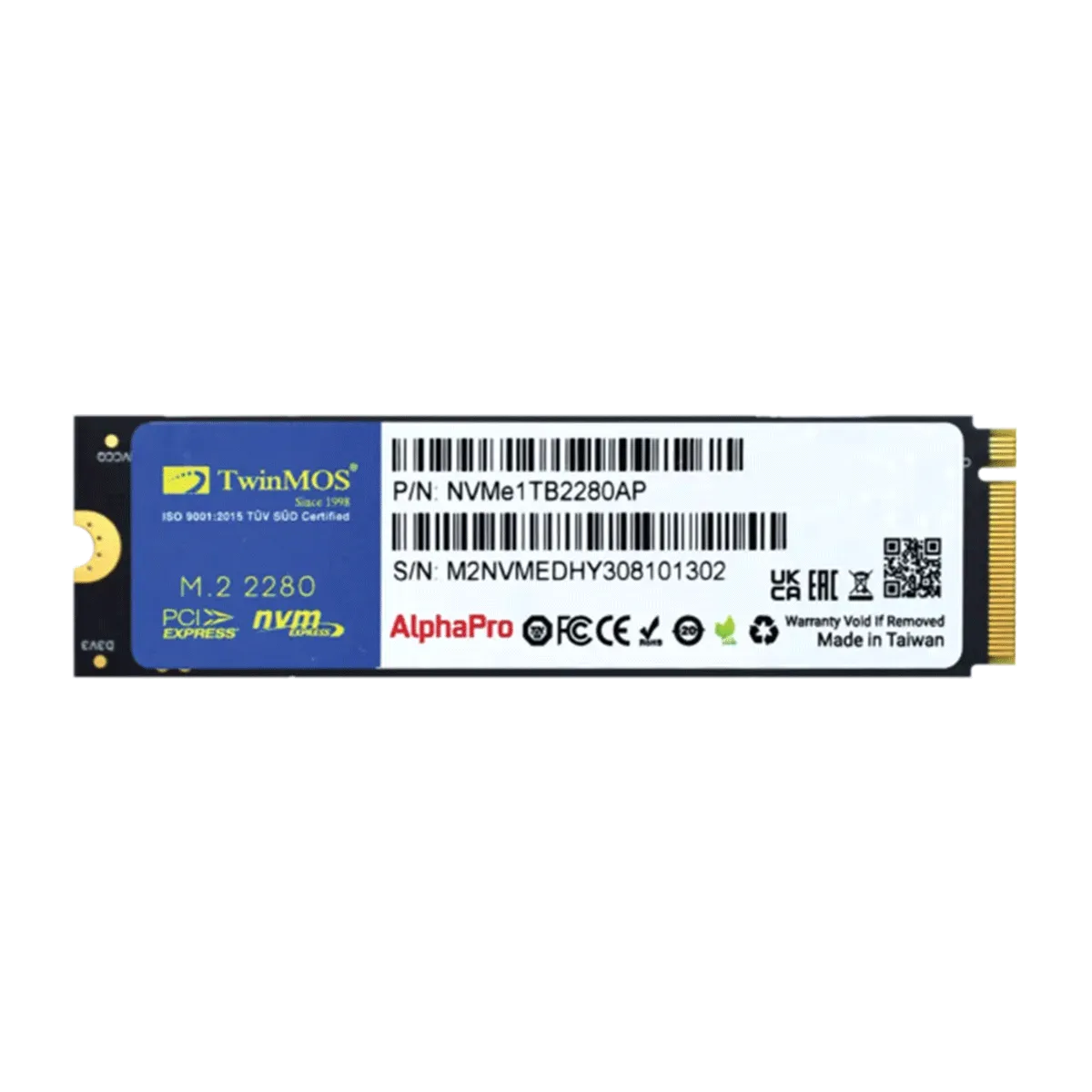 حافظه SSD توین موس مدل TwinMOS Alphapro M.2 2280 512GB NVMe