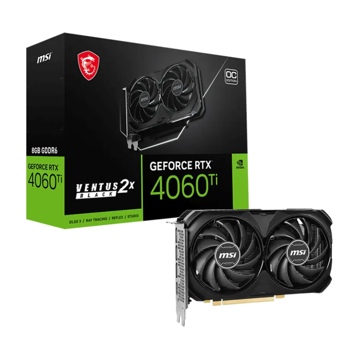 کارت گرافیک ام اس آی مدل MSI GeForce RTX 4060 Ti VENTUS 2X BLACK E1 8GB OC
