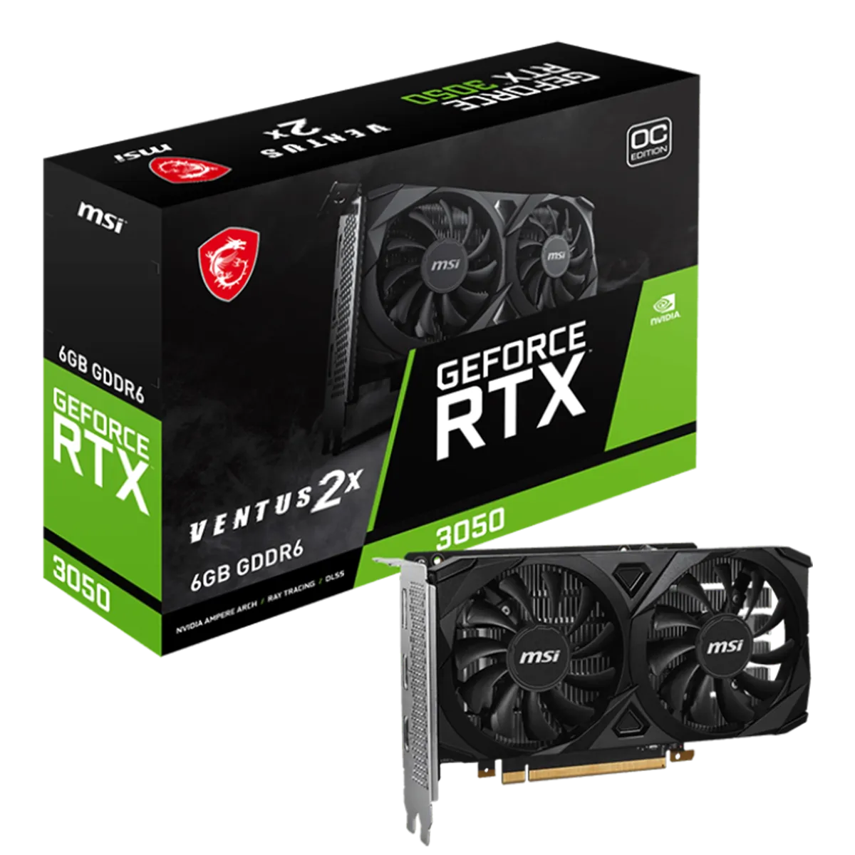 کارت گرافیک ام اس آی مدل msi Geforce RTX 3050 VENTUS 2X 6G OC