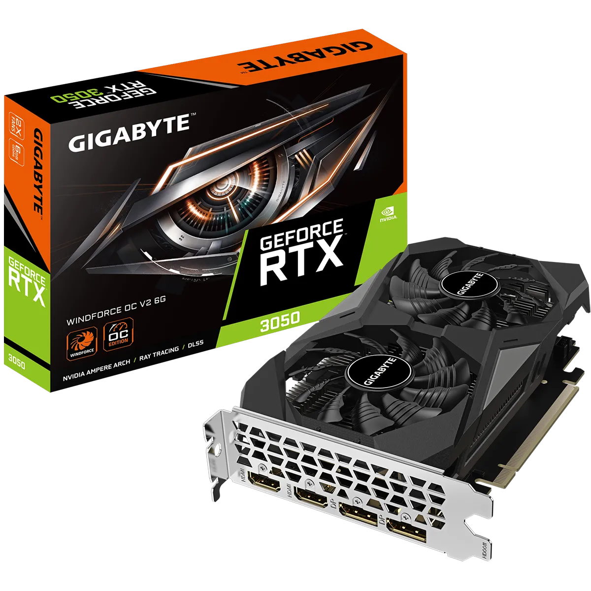 کارت گرافیک گیگابایت مدل GIGABYTE GeForce RTX 3050 WINDFORCE OC V2 6GB
