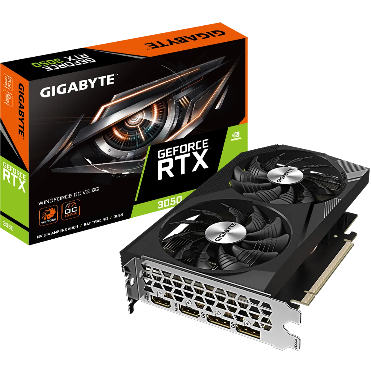 کارت گرافیک گیگابایت مدل GIGABYTE GeForce RTX 3050 WINDFORCE OC V2 8GB