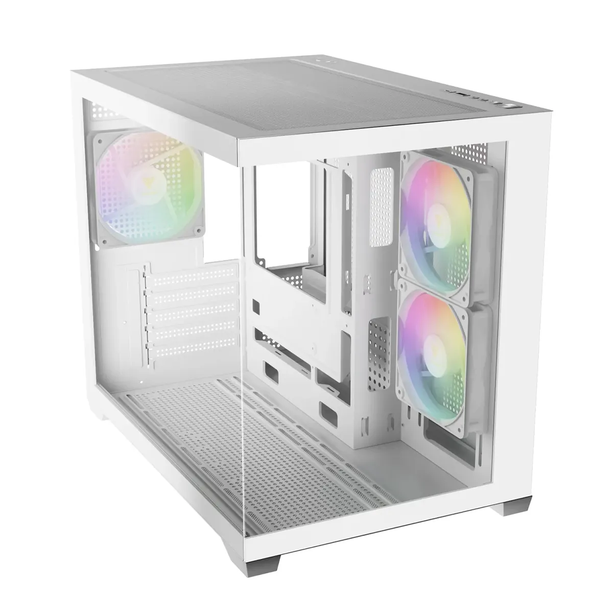 کیس کامپیوتر گیم دیاس مدل GAMDIAS AURA GC10M V2 WH ARGB